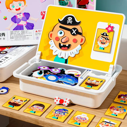 🎨 Puzzles Magnéticos de Vestir para Caras - Juego Educativo de Doble Cara para Niños, Ideal para Viajes y Aprendizaje Creativo ✨🧒