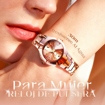 Reloj elegante resistente al agua para muje