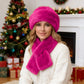 Sombrero Bucket de Peluche Cálido para Invierno con Bufanda a Juego
