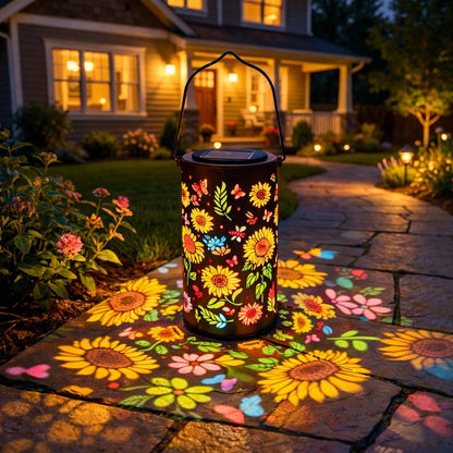 🌞 Linterna Solar de Jardín con Girasol Colorido y Brillant