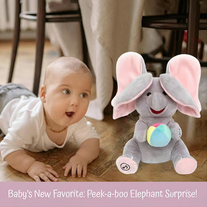 🎁Lindo elefante de peluche que juega a las escondidas🐘