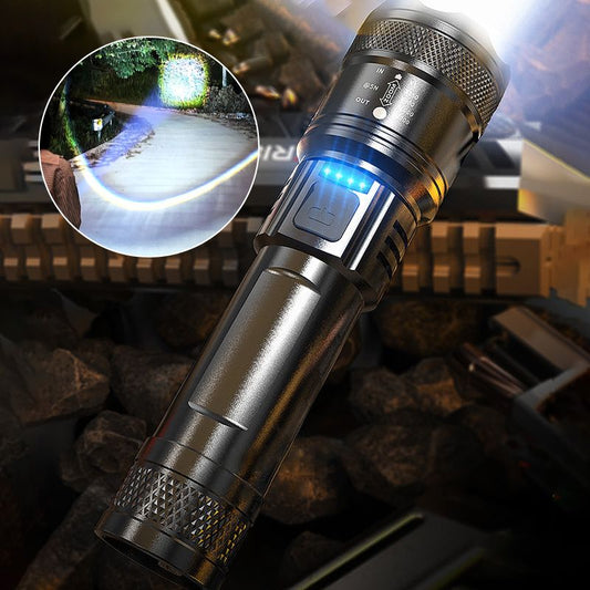 🔦 Linterna de bolsillo con zoom superpotente: resistente al agua y extremadamente brillante para múltiples usos