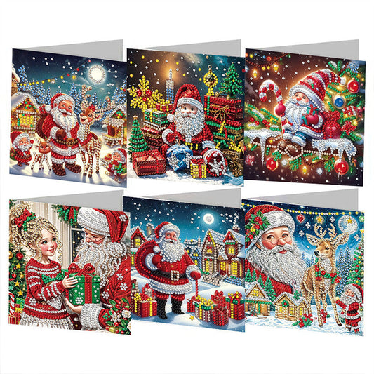 Tarjeta de moissanita DIY con dibujos animados navideños