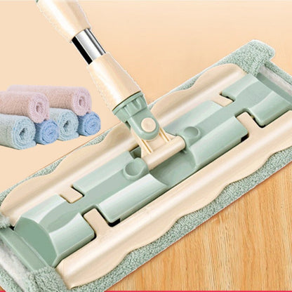 Mopa plana con mango de acero inoxidable y paños lavables reutilizables