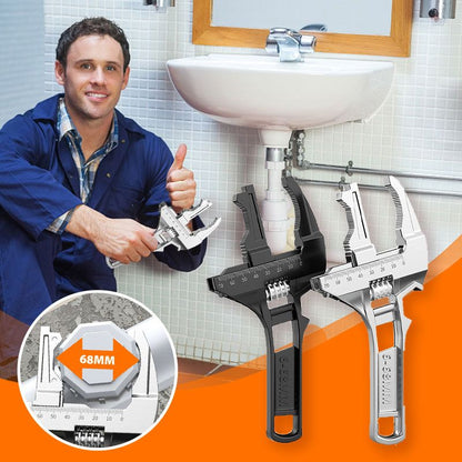 🔥🔧 Llave de Fregadero Reversible – Apertura Ajustable 6-68 mm para Reparaciones Fáciles y Rápidas 🛠️🚰