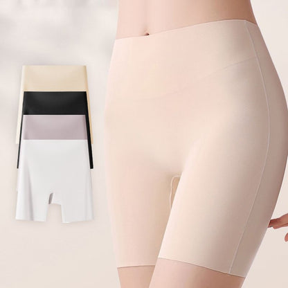 Ropa interior de seda helada de cintura alta para mujer con control de abdomen y levantamiento de cadera