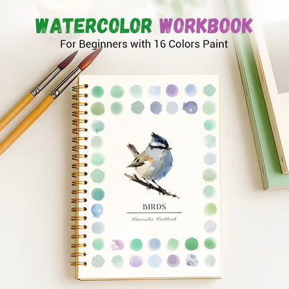 Cuaderno de trabajo de acuarela para principiantes con 16 colores