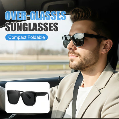 Gafas de sol compactas y plegables para colocar sobre las gafas