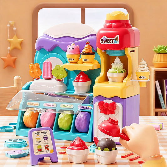 🎄 ¡50% de descuento! Plastilina para hacer helados: 6 colores y 10 herramientas, juguete sensorial no tóxico para juegos de rol creativos, regalo perfecto para niños de 3 a 8 años.