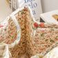Cesta portátil de tela floral para guardar cosas