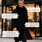 Abrigo de invierno informal de negocios con forro para hombre