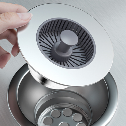 Tapón de desagüe de fregadero emergente con colador