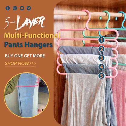 🔥COMPRE 2 Y OBTENGA 1 GRATIS🔥 Perchas para pantalones multifuncionales de 5 capas