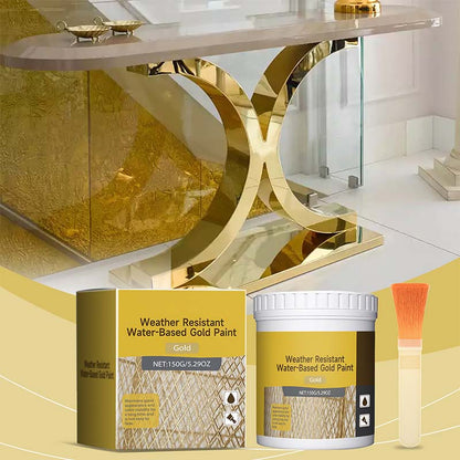 🎨🏡Pintura dorada resistente a la intemperie a base de agua