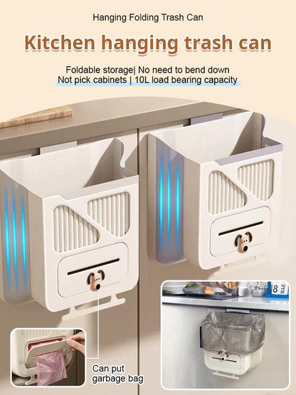 Cubo de basura colgante plegable para residuos de cocina
