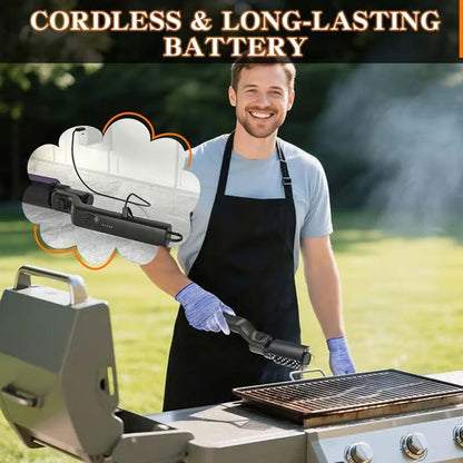 Limpiador de cepillos para parrilla de barbacoa eléctrico inalámbrico