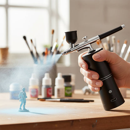 ⚡ Oferta Flash, válida solo por 48 horas 🛠️ Set de aerógrafo portátil inalámbrico con compresor