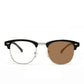 Gafas fotocromáticas retro de media montura que bloquean la luz azul.