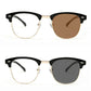 Gafas fotocromáticas retro de media montura que bloquean la luz azul.