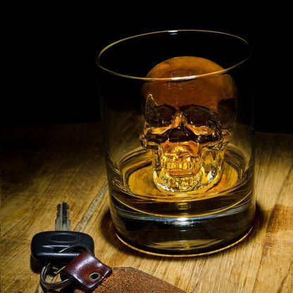 🧊💀 Molde de silicona DIY para cubitos de hielo en forma de calavera – gran calavera de hielo de derretimiento lento para whisky y cócteles – molde multiuso de grado alimenticio