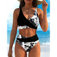 Bikini para Mujer de Tiro Alto con Estampado Floral