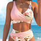 Bikini para Mujer de Tiro Alto con Estampado Floral