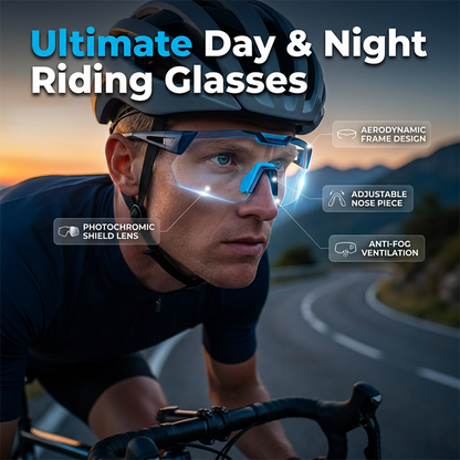 Gafas de protección elegantes para montar en bicicleta de día y de noche.