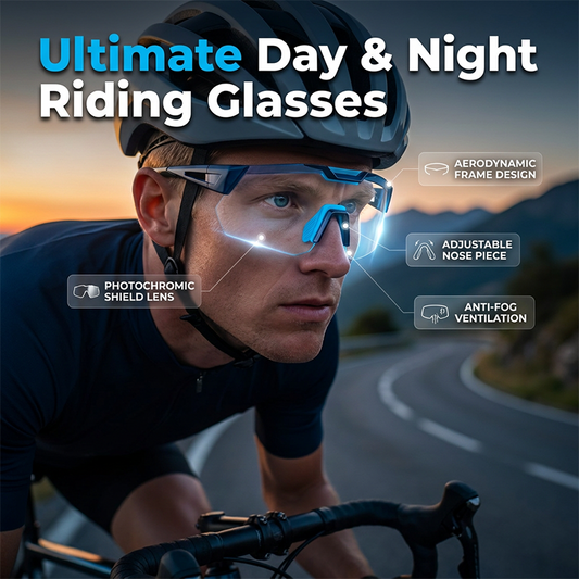 Gafas de protección elegantes para montar en bicicleta de día y de noche.
