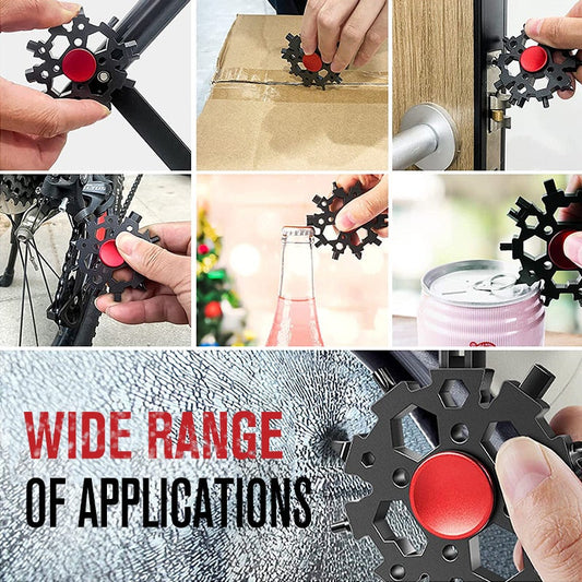 Llave giratoria multifuncional con forma de copo de nieve y punta de dedo