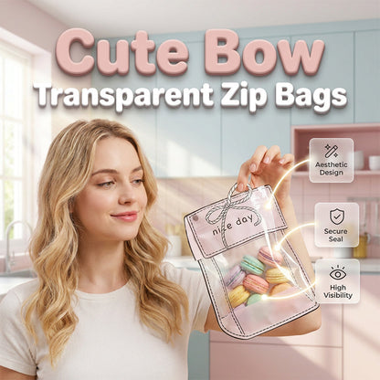 ☀️Limited Discount 50% Off🎁Cartoon Bow Transparent Zip Lock Bags